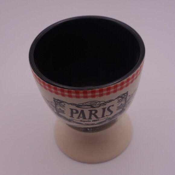 Paris depuis 1889 Au Menu ou A la Carte Tour Eiffel Ceramic Egg Cup - Picture 2 of 10